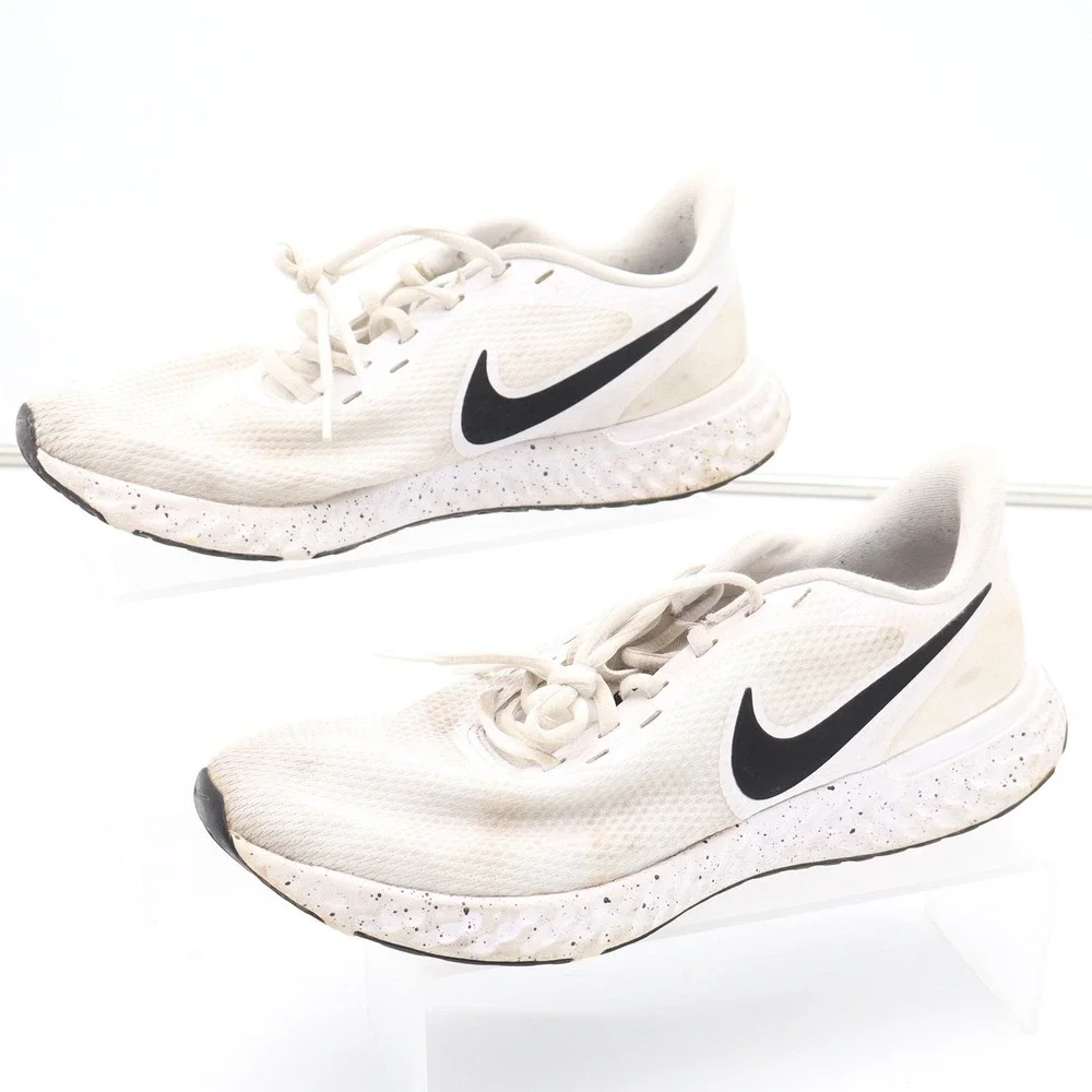 Nike Revolution 5 Running Shoes White Black DJ6009-100 Size 9